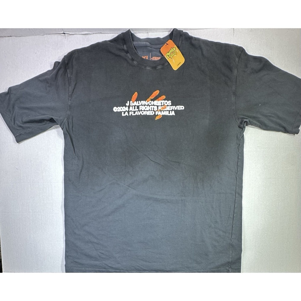 J Balvin x Cheetos La Flavored Familia Black T-Shirt Size XL 2024 Collab NWT